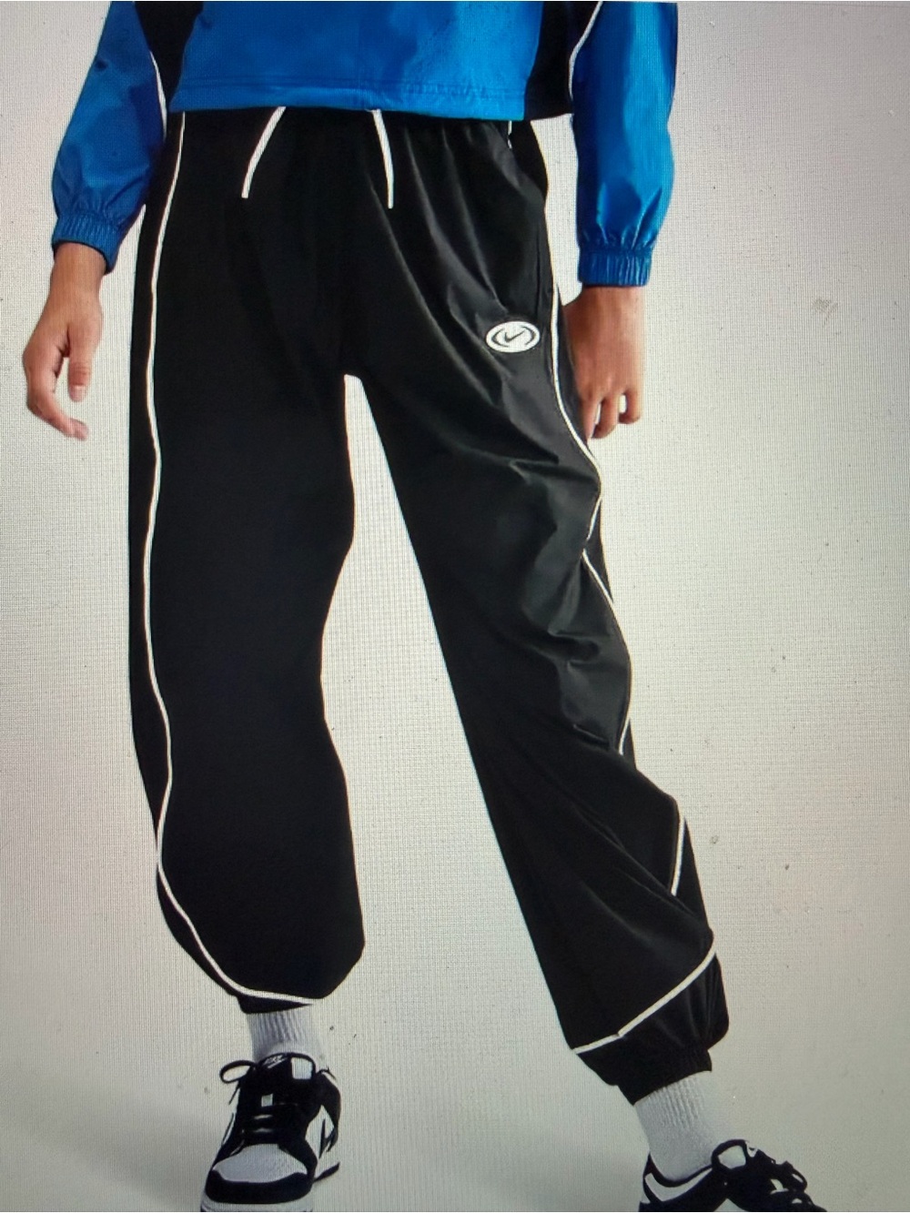 Nike Black Joggers with White Piping - Kids